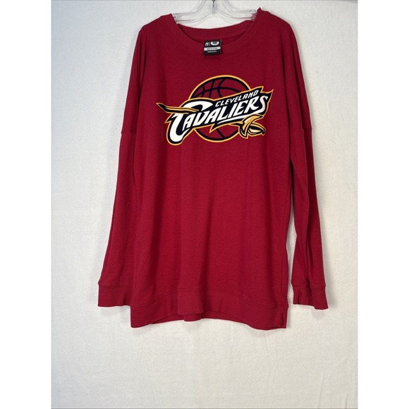 NBA Cleveland Cavaliers Womens Long Sleeve Red T-SHIRT Size Medium K1264 - Picture 1 of 11